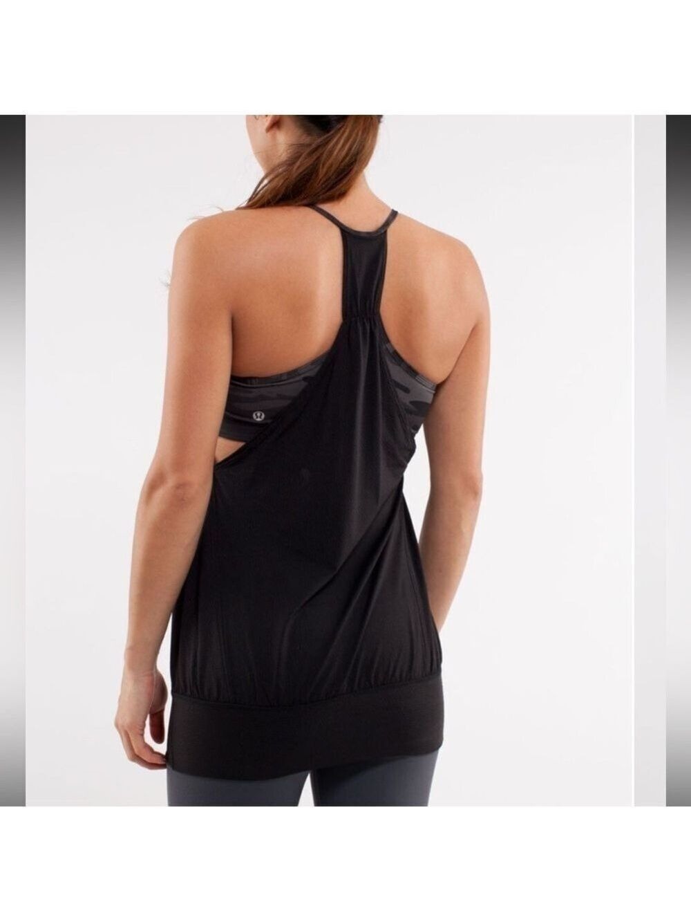 Lululemon 2012 No Limit Tank Black / Retro Camo Sz6